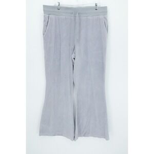 Arie Pants Womens XXL Gray Velour Lounge Wide Leg Drawstring‎ Comfy Casual